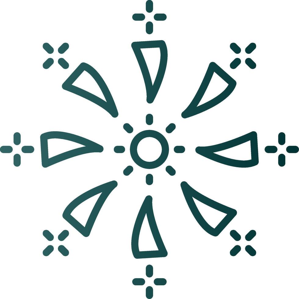 Firework Line Gradient Icon vector