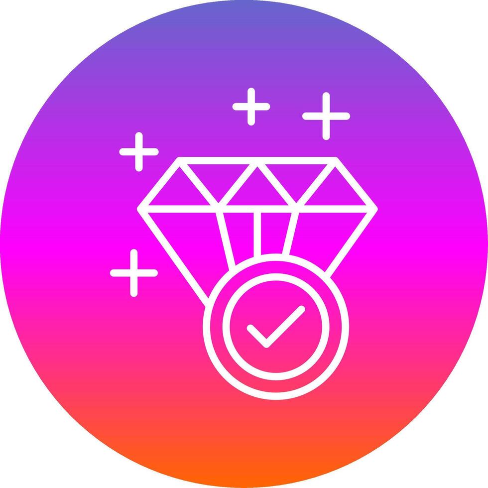 Diamond Line Gradient Circle Icon vector