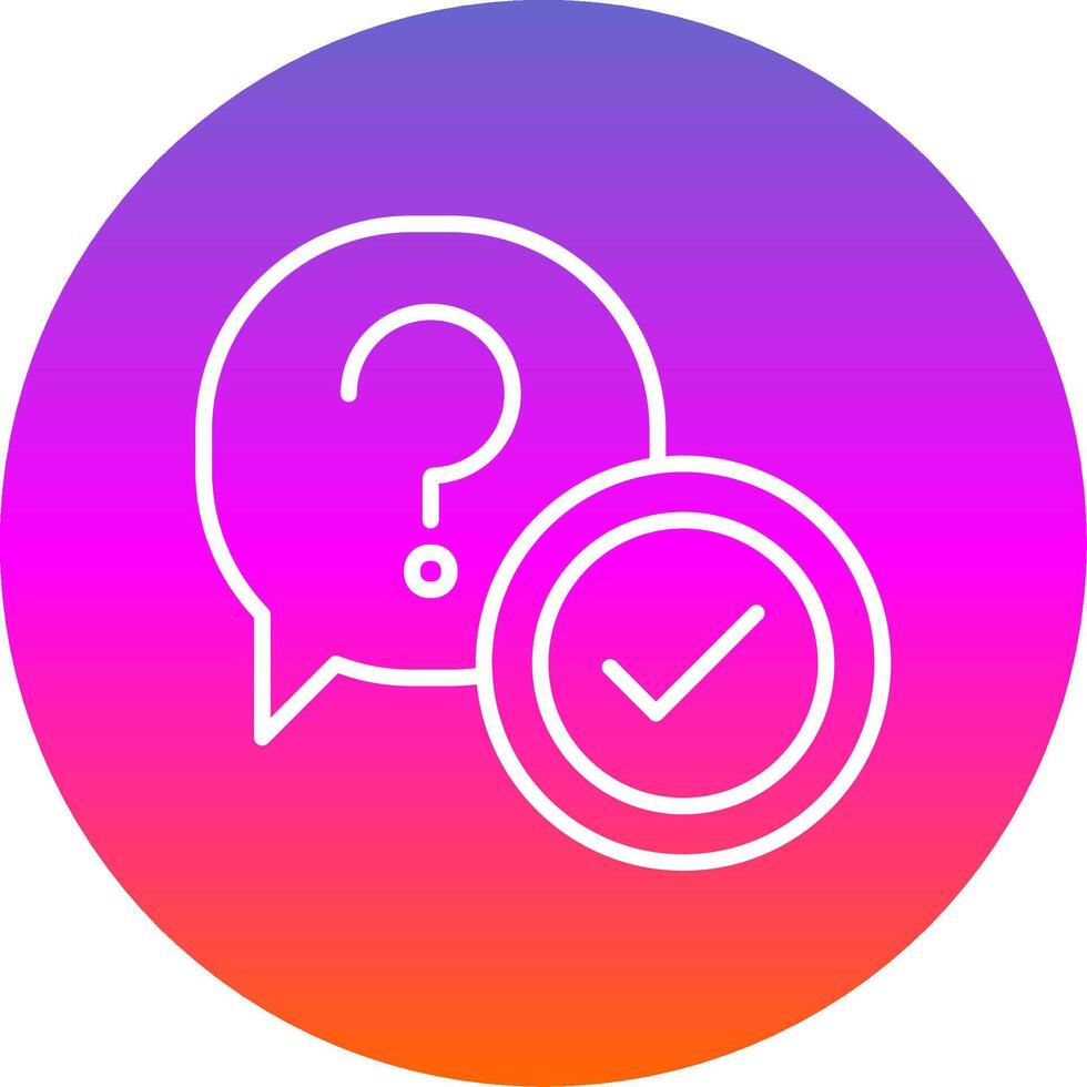 Question Line Gradient Circle Icon vector