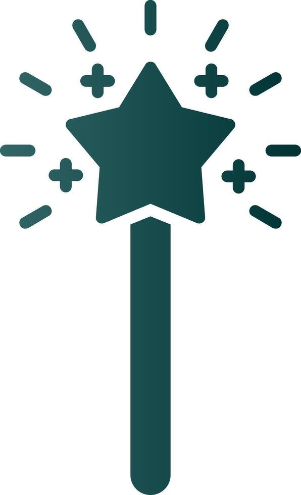 Magic Wand Glyph Gradient Icon vector