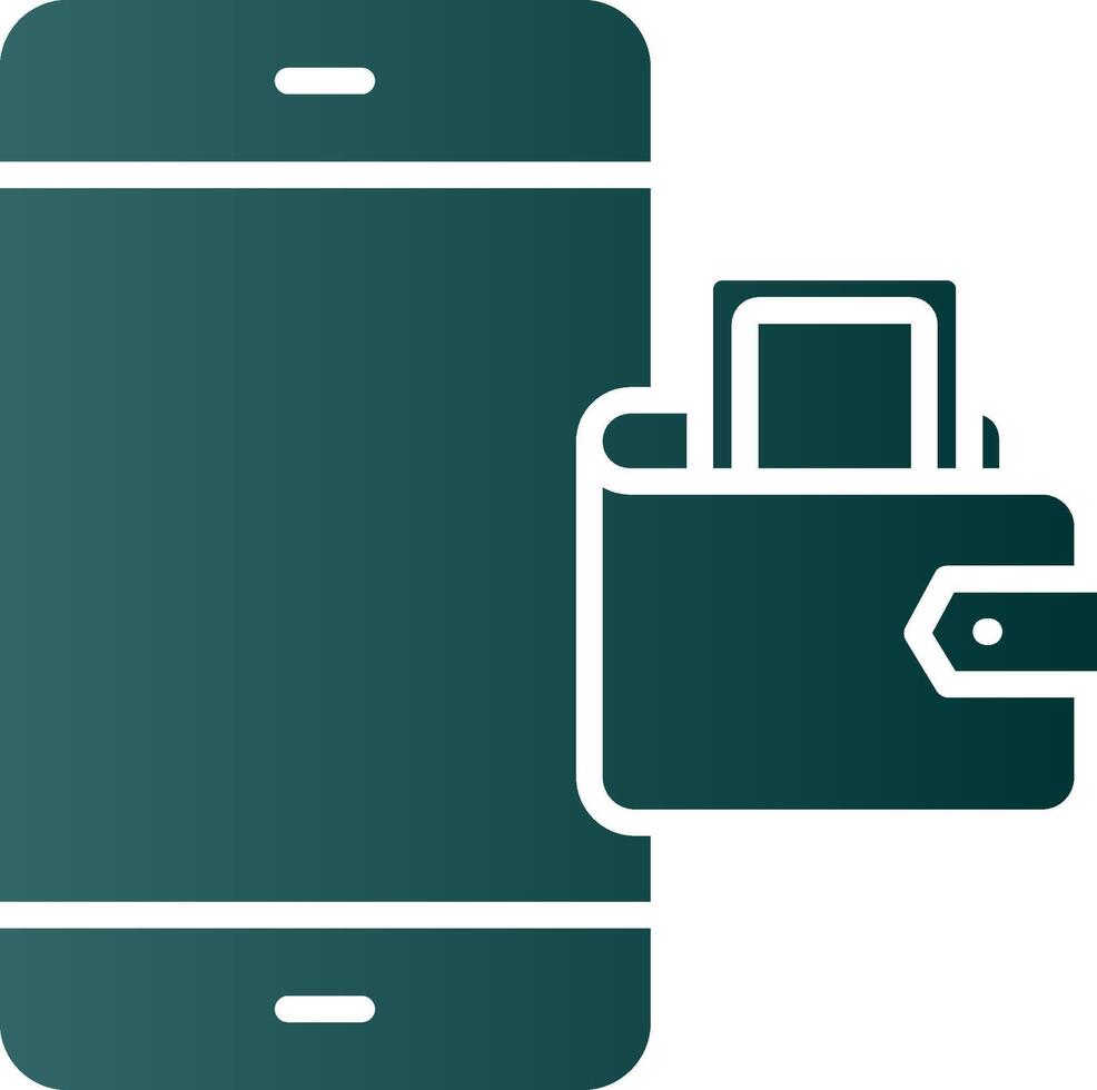 OnGlyph Gradient Wallet Glyph Gradient Icon vector