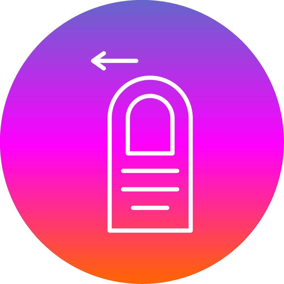 Tap Left Line Gradient Circle Icon vector