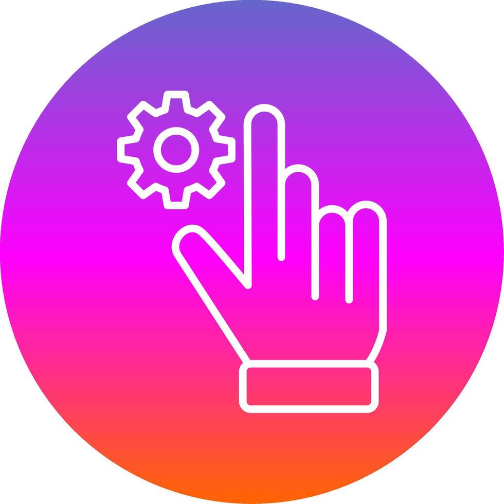 Hand Setting Line Gradient Circle Icon vector