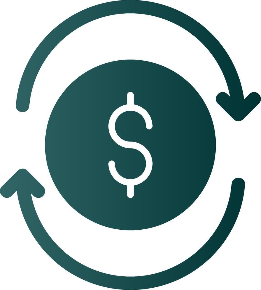 Exchange Rate Glyph Gradient Icon vector
