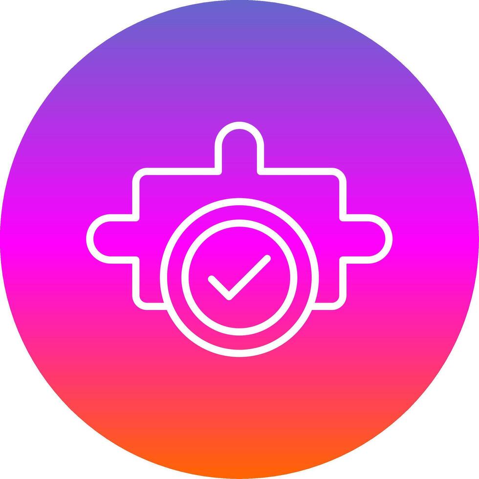 Jigsaw Line Gradient Circle Icon vector