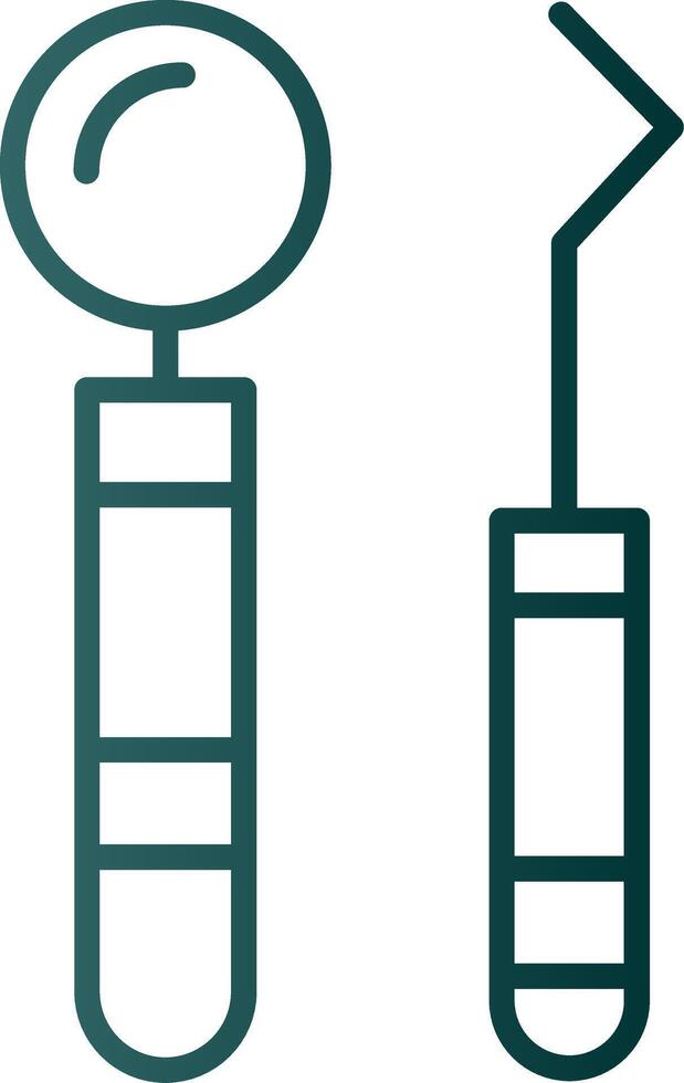 Dentist Tools Line Gradient Icon vector