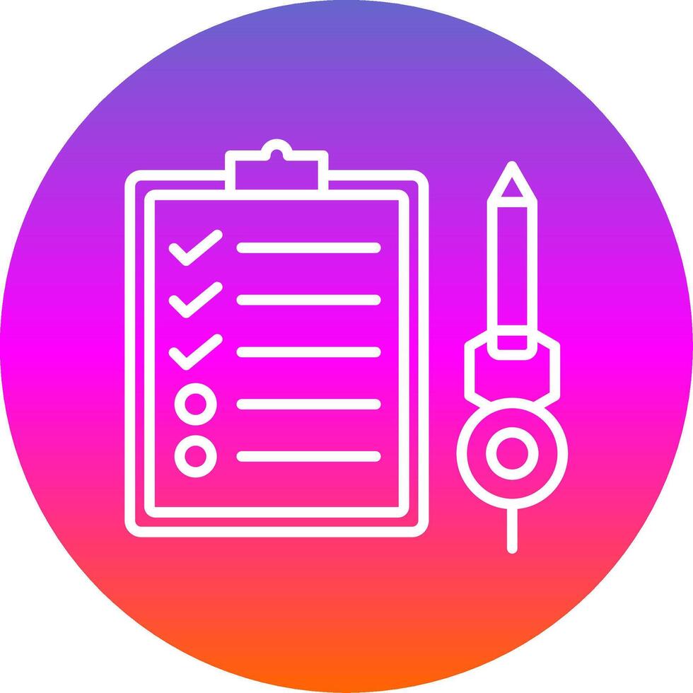 Check List Line Gradient Circle Icon vector