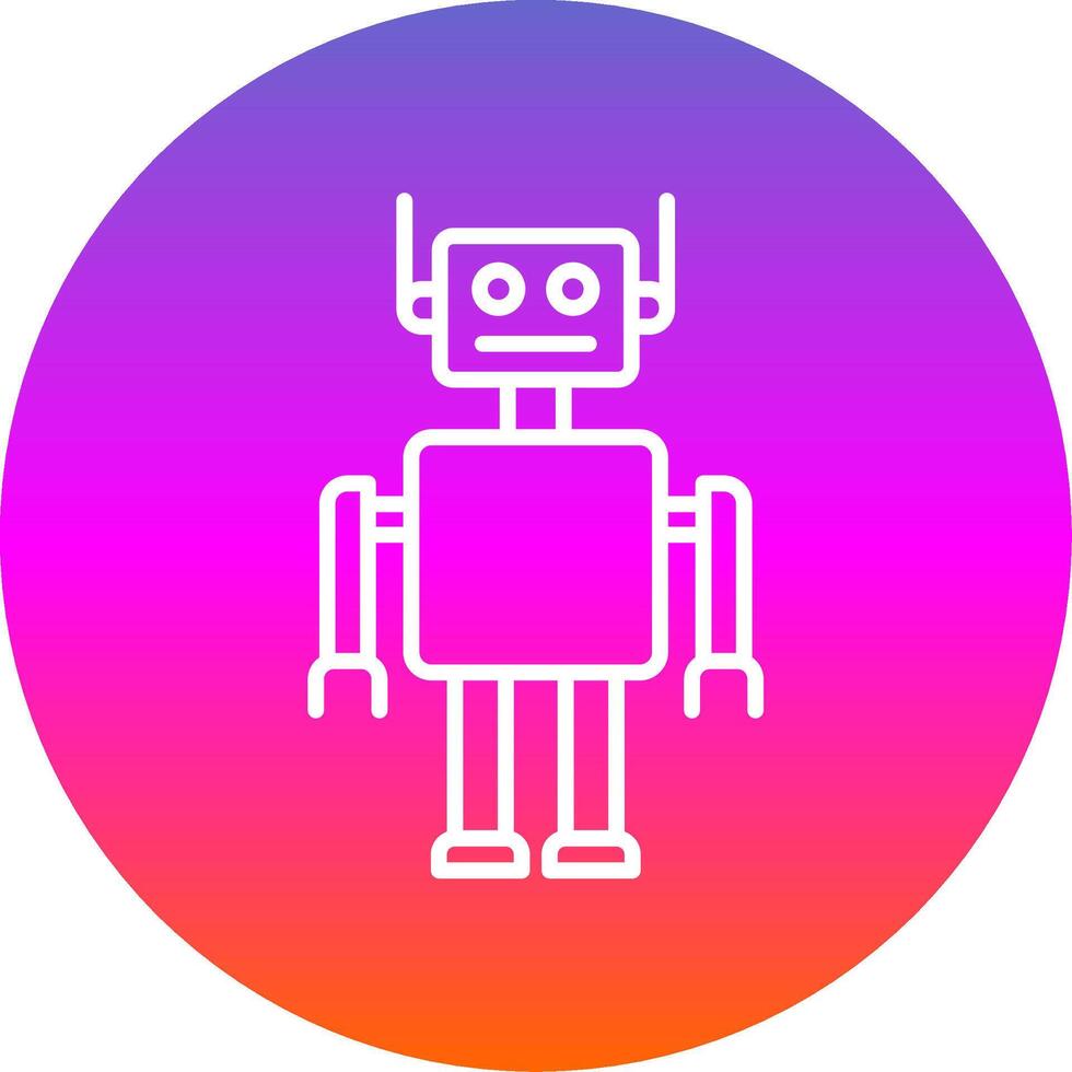 Robot Line Gradient Circle Icon vector