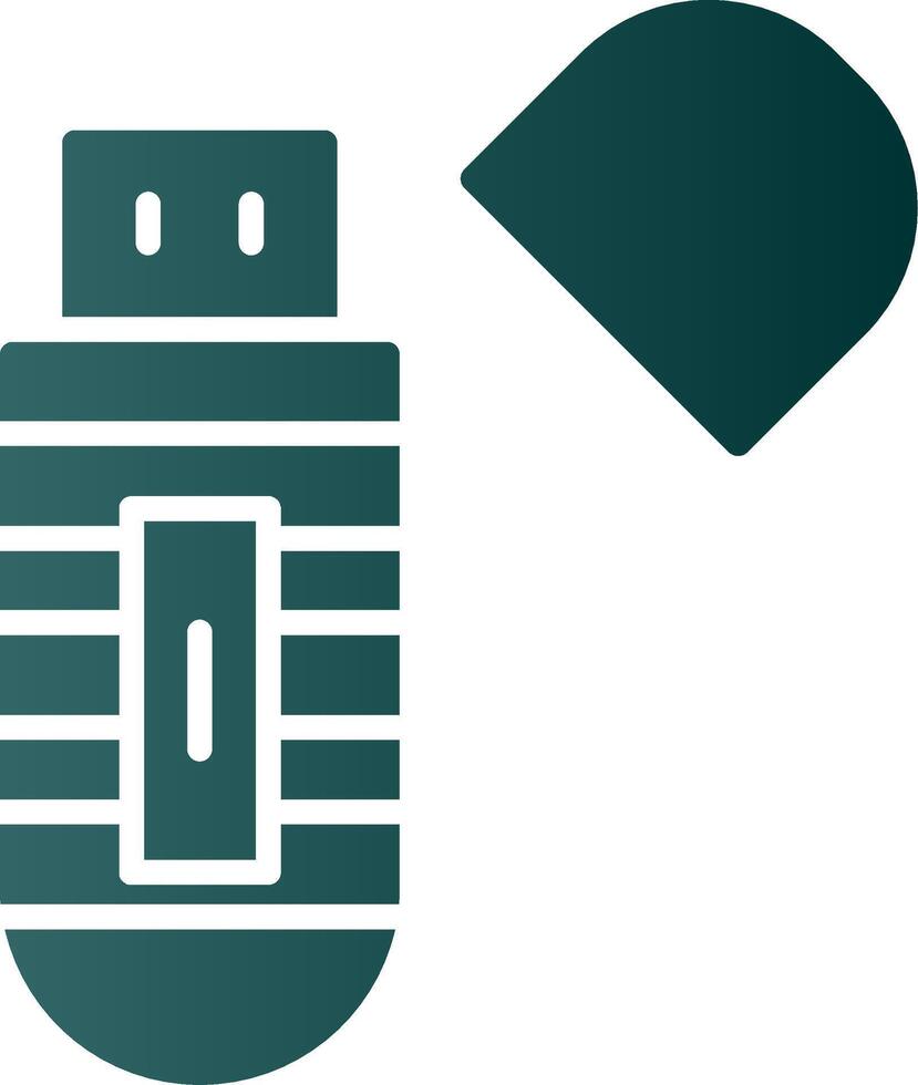 Usb Stick Glyph Gradient Icon vector