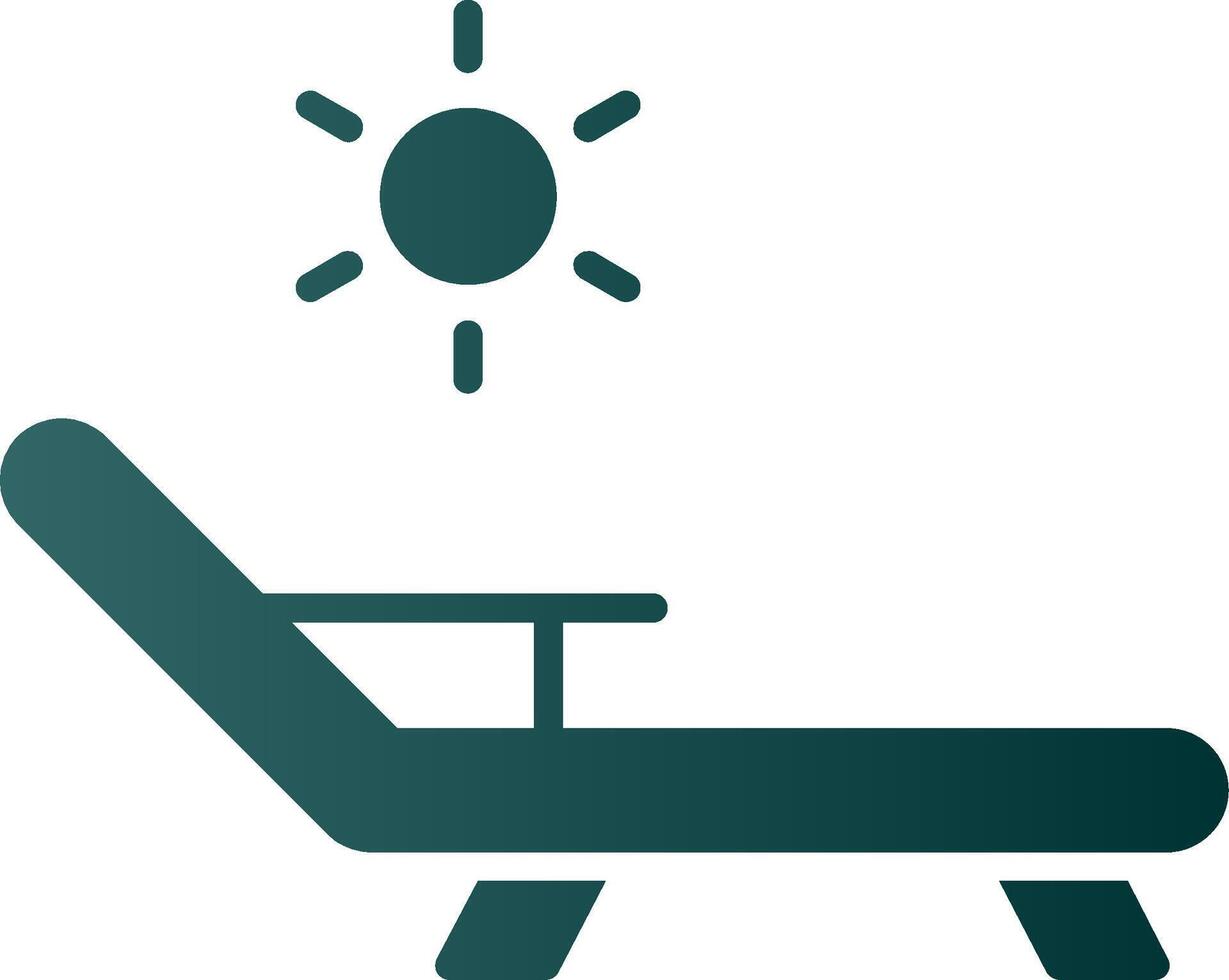 Deck Chair Glyph Gradient Icon vector