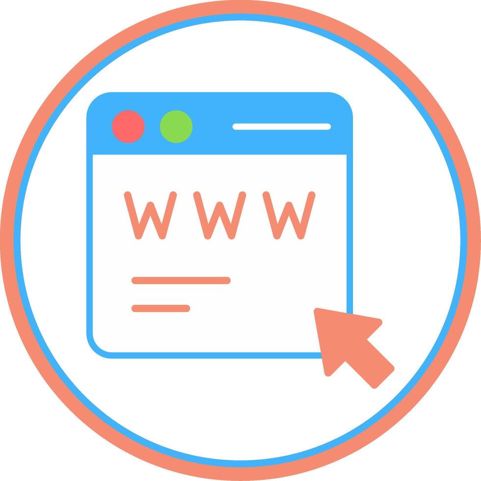 Web Page Flat Circle Icon vector