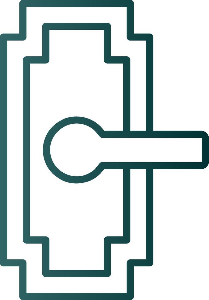 Door Handle Line Gradient Icon vector