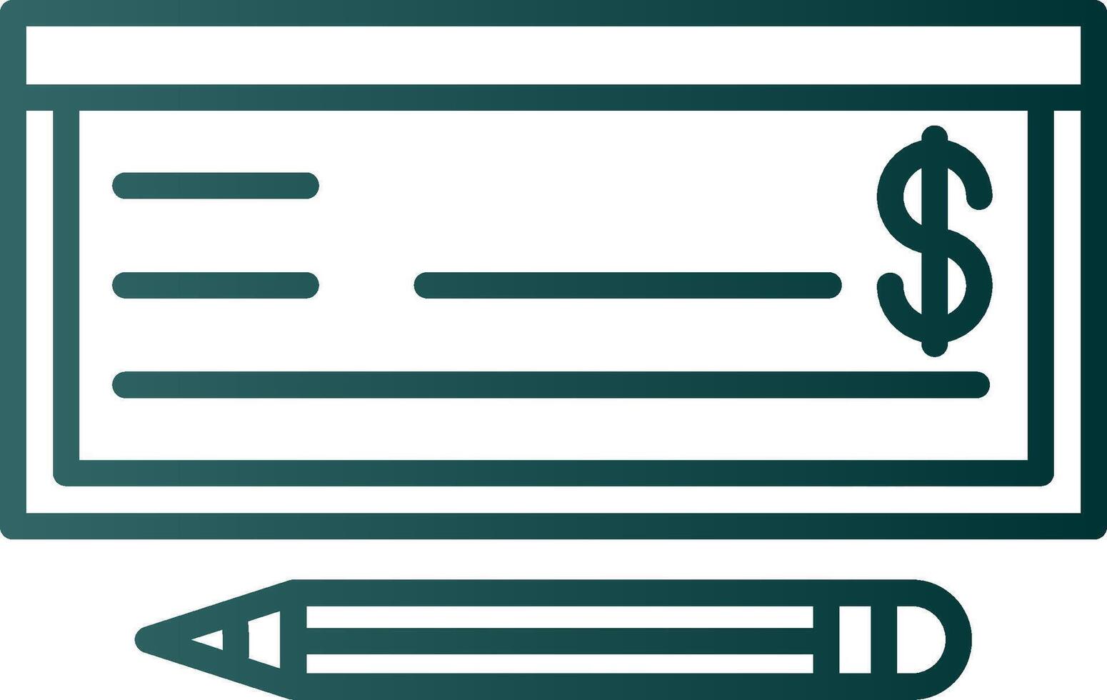 Money Check Line Gradient Icon vector