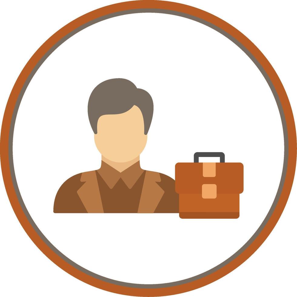 Business Style Flat Circle Icon vector