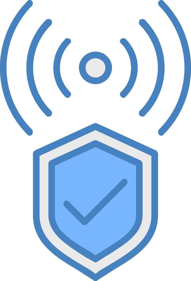 Wifi Signal Line Filled Blue Icon vector