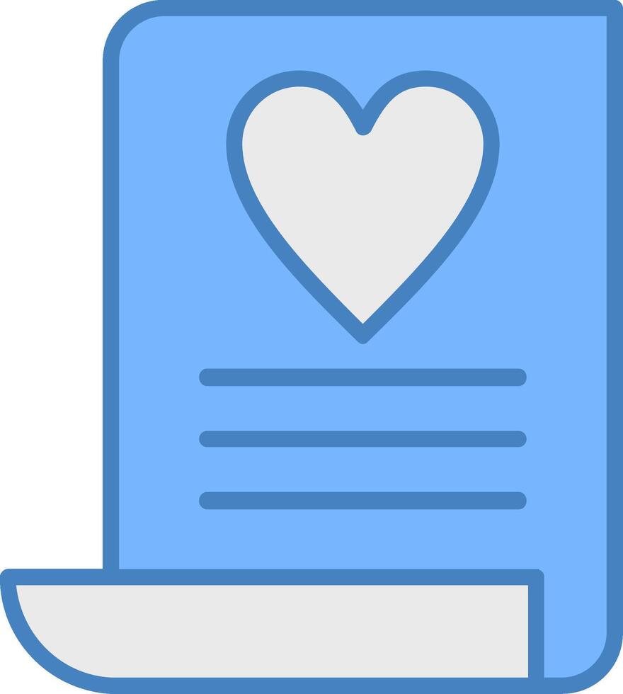 Wish List Line Filled Blue Icon vector