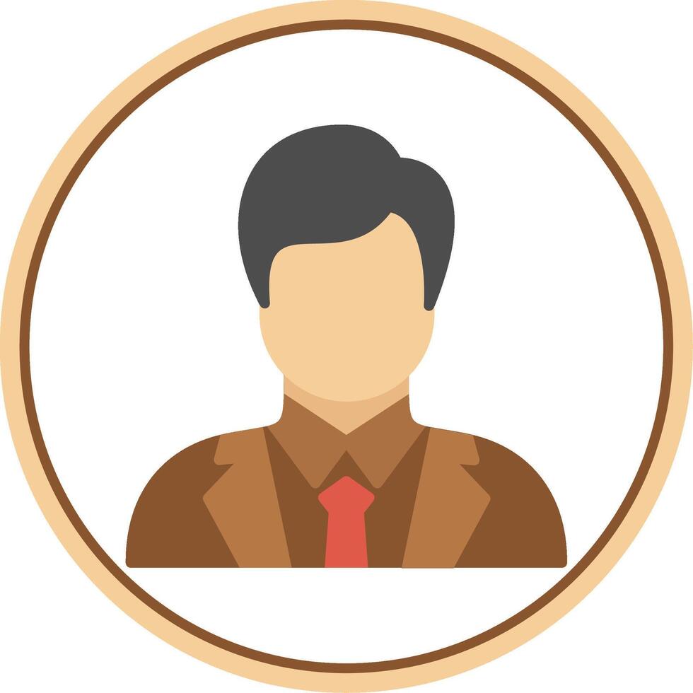 Business Man Flat Circle Icon vector