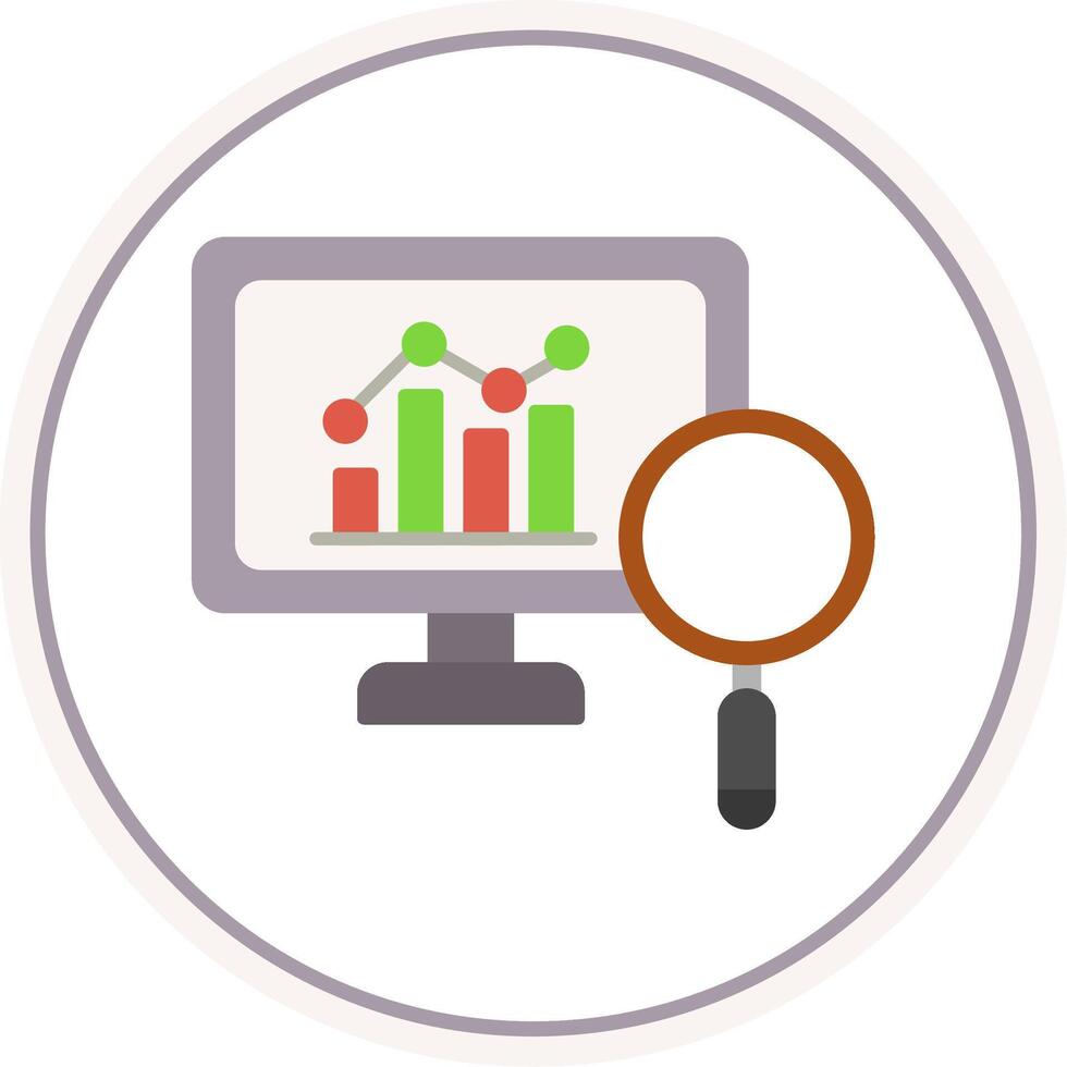 Market Analytics Flat Circle Icon vector