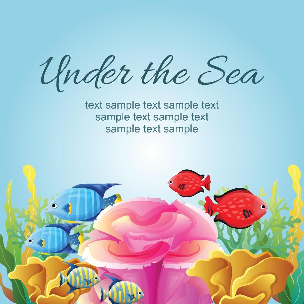 under the sea illustration vector