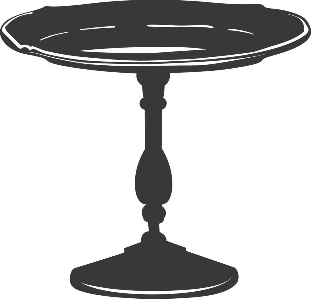 Silhouette cake platter black color only full vector