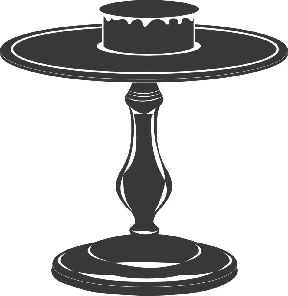 Silhouette cake platter black color only full vector