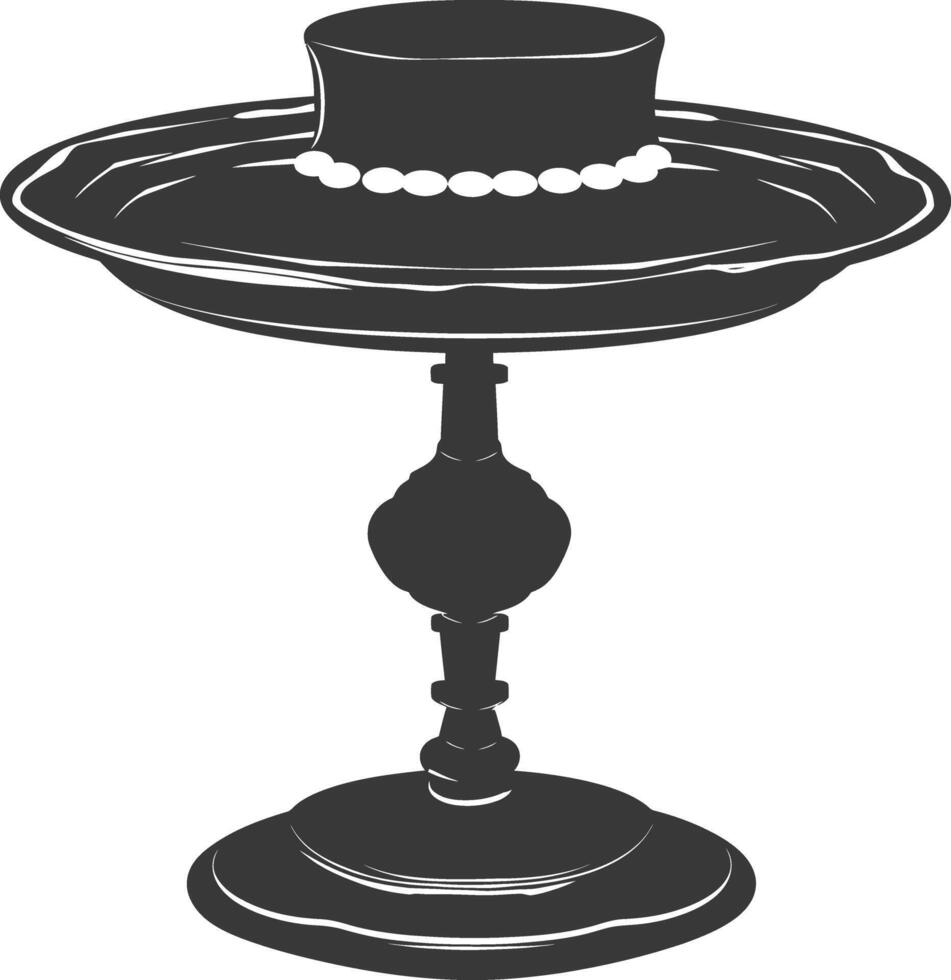 Silhouette cake platter black color only full vector