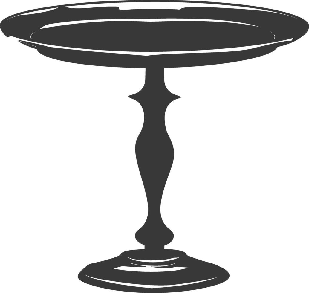 Silhouette cake platter black color only full vector
