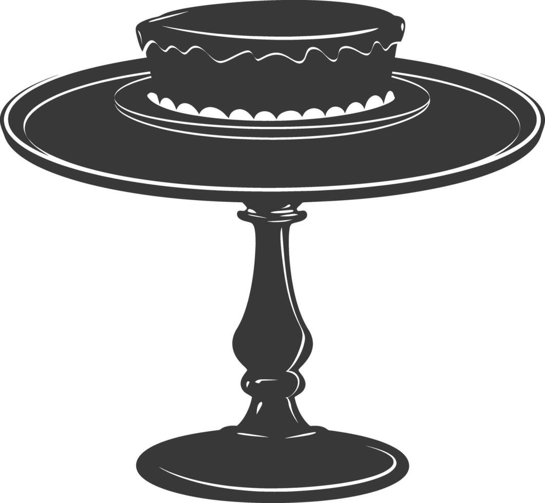 Silhouette cake platter black color only full vector