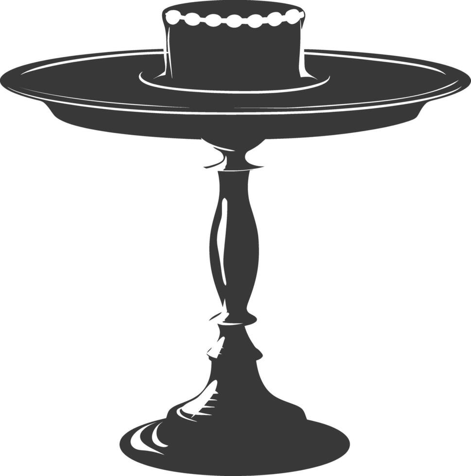 Silhouette cake platter black color only full vector