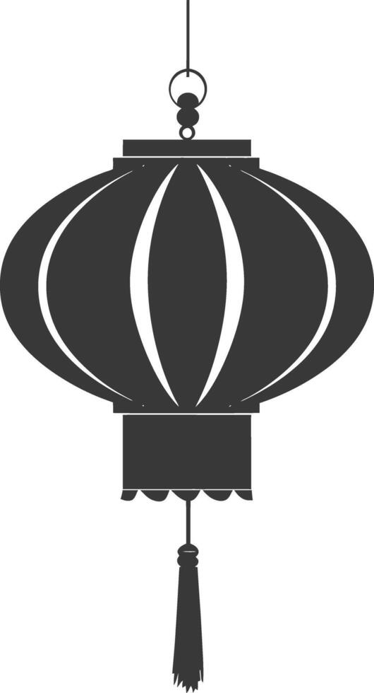 silhouette chinese traditional asian lantern black color only vector