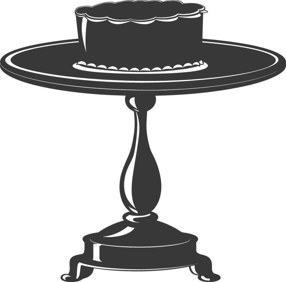 Silhouette cake platter black color only full vector