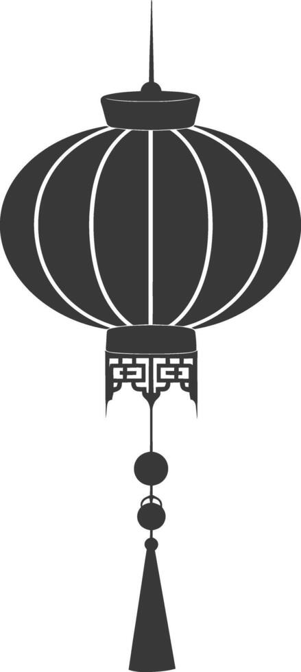 silhouette chinese traditional asian lantern black color only vector