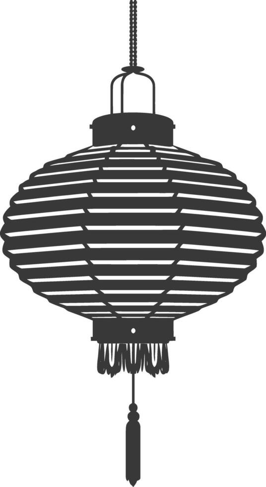 silhouette chinese traditional asian lantern black color only vector