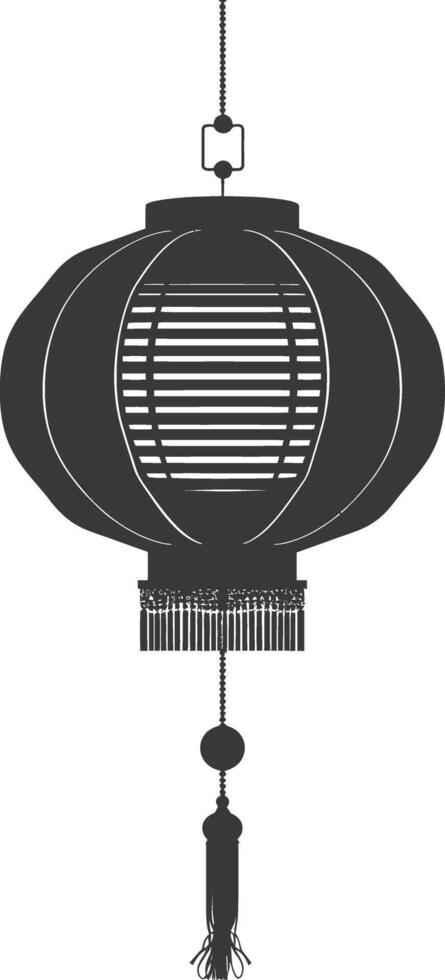 silhouette chinese traditional asian lantern black color only vector