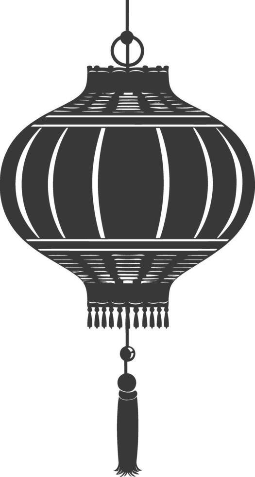 silhouette chinese traditional asian lantern black color only vector