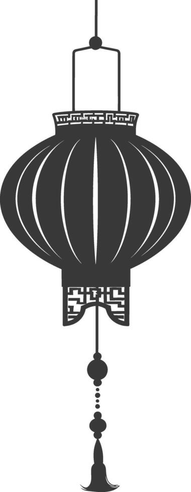 silhouette chinese traditional asian lantern black color only vector