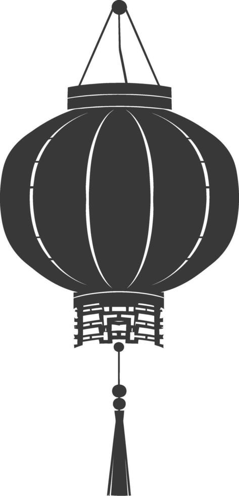 silhouette chinese traditional asian lantern black color only vector