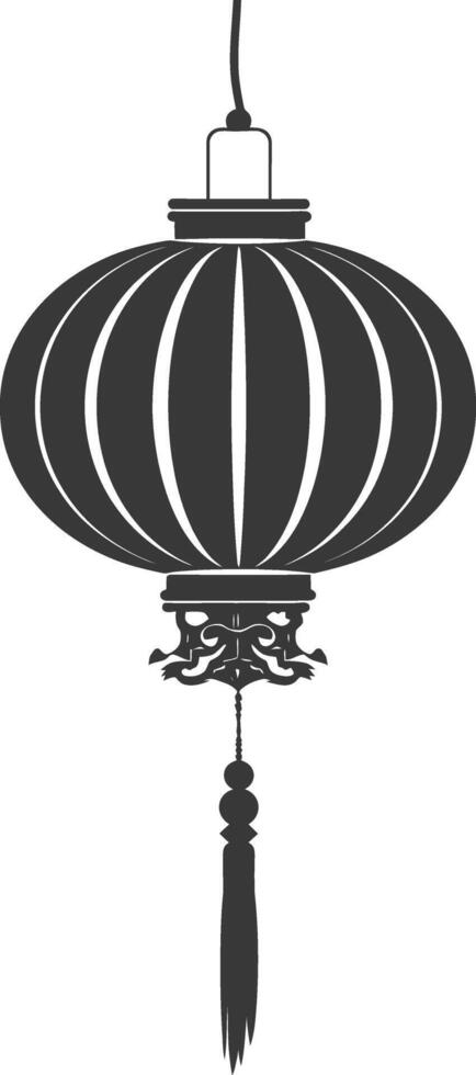 silhouette chinese traditional asian lantern black color only vector