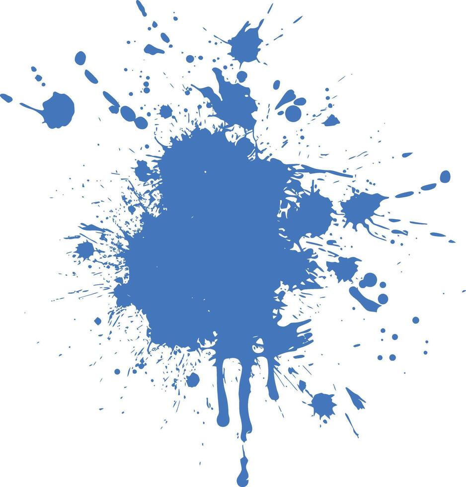 azul pintar tinta agua líquido salpicar uno color vector