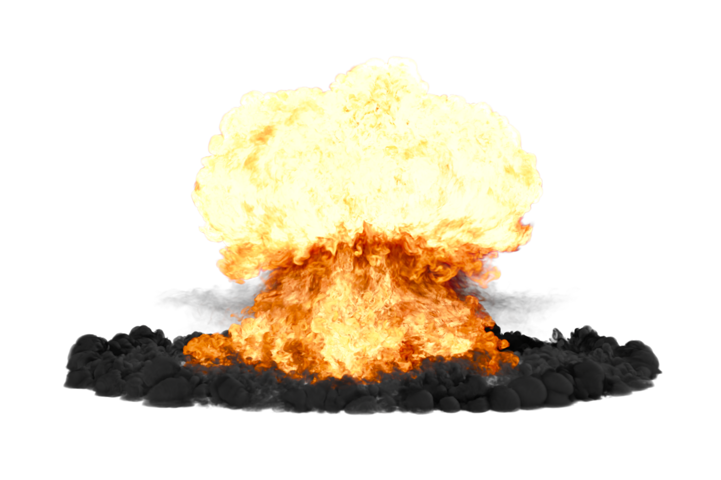 Nuclear explosion on transparency background png