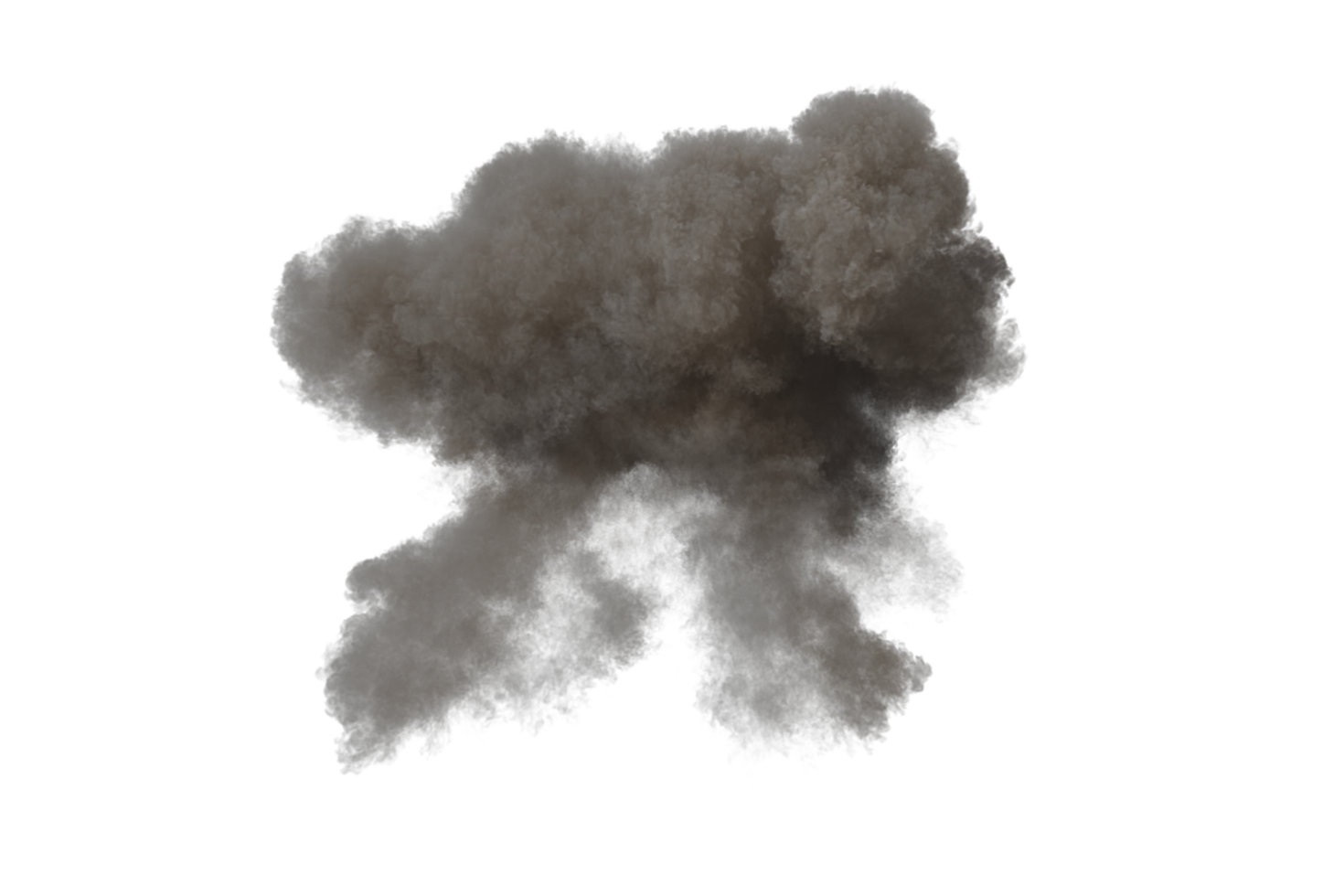 Aerial explosion on transparent background png