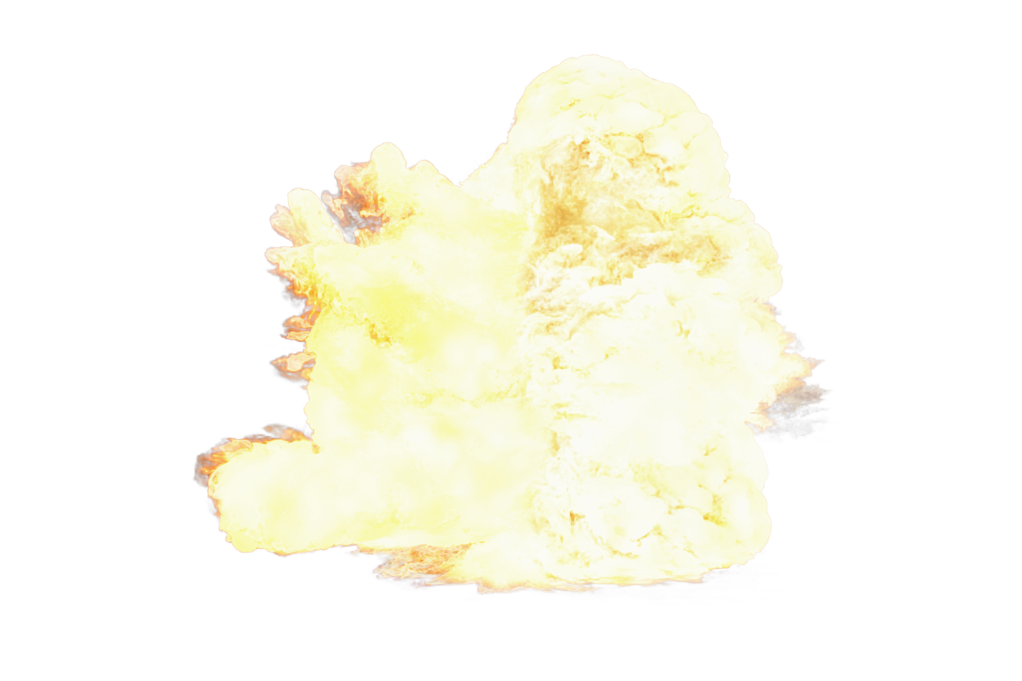 Battle ship muzzle flash on transparent background png
