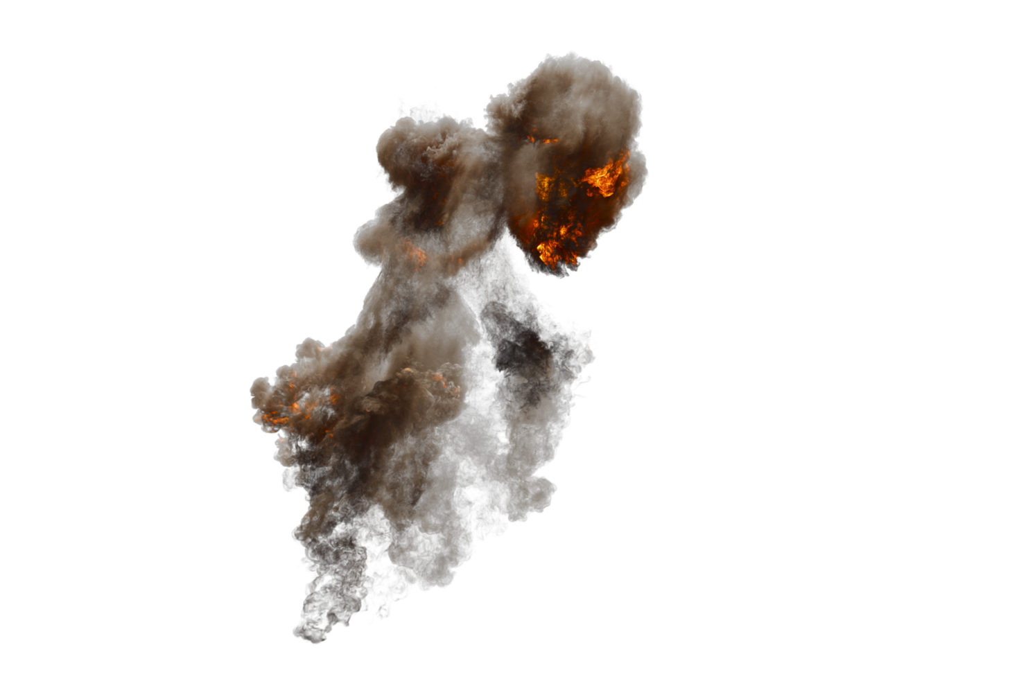 Battle ship muzzle flash on transparent background png