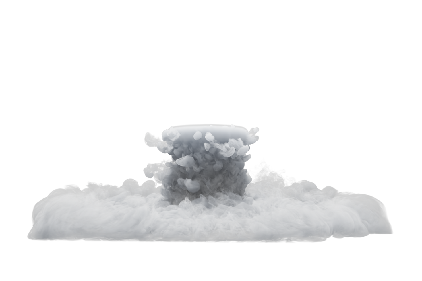 Dry ice smoke with podiums on transparent background png