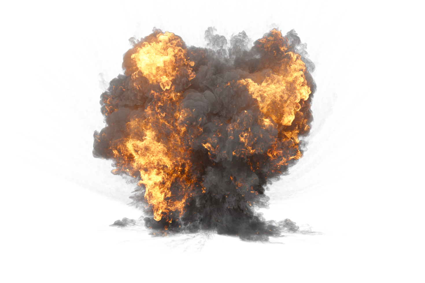 Artillery explosion on transparent background png