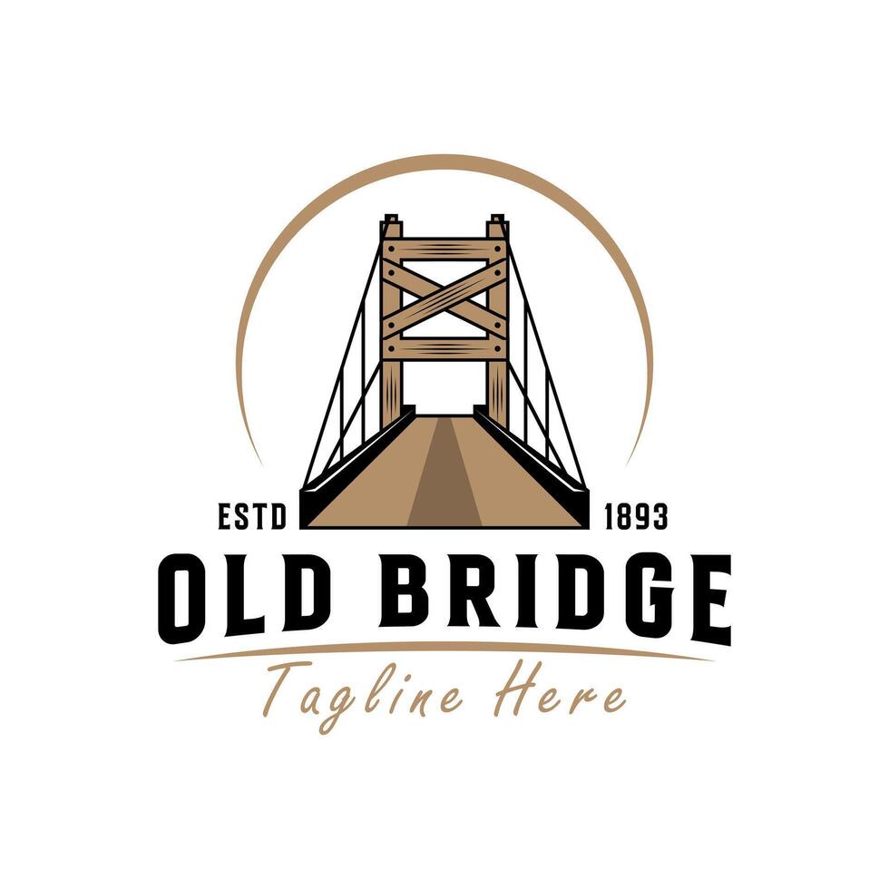 old bridge illustration logo vector