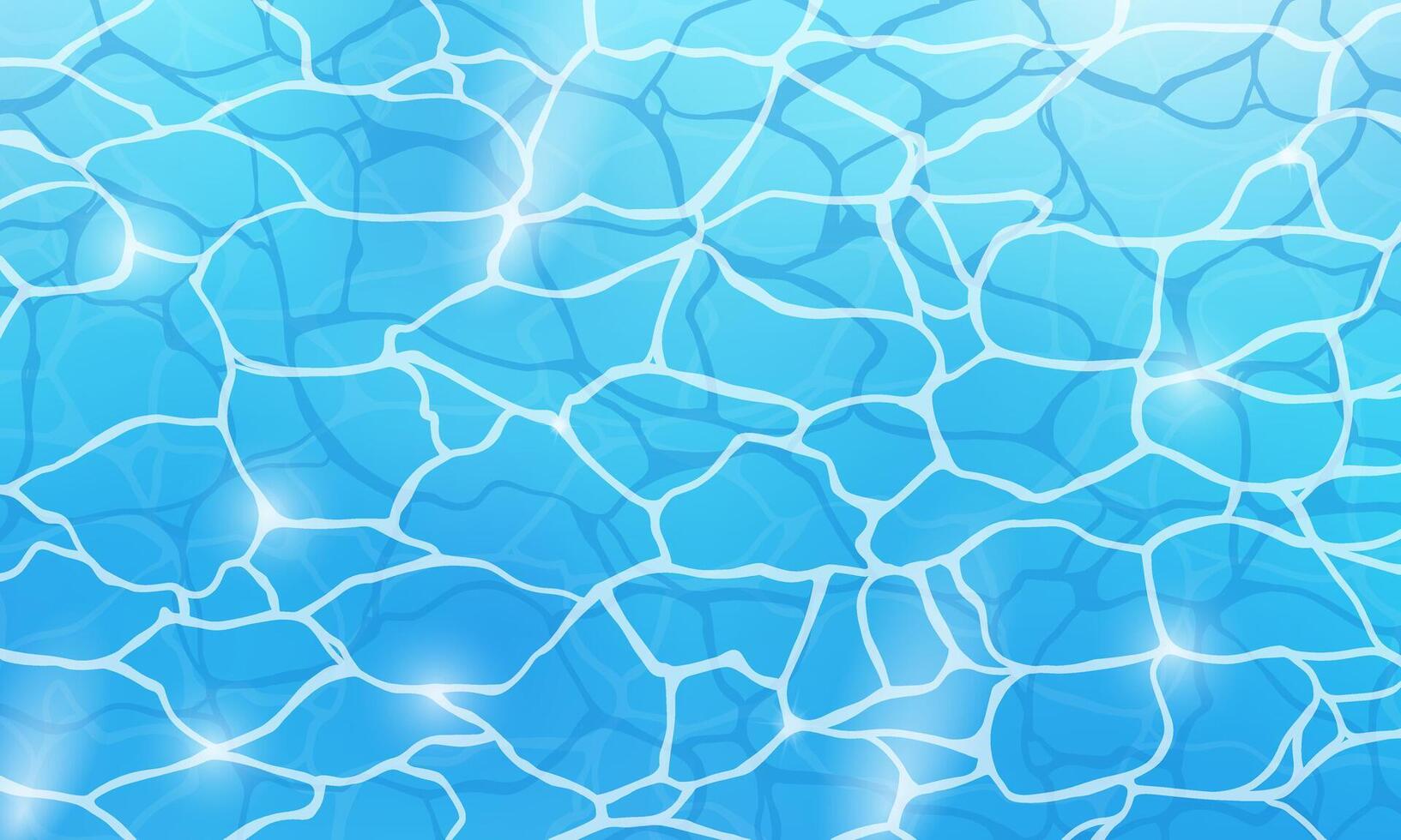 Pool water texture abstract cartoon style illustration. Pool water surface with blue wave ripples and foam background or pattern. Summer ocean resort beach swimming texture. vector