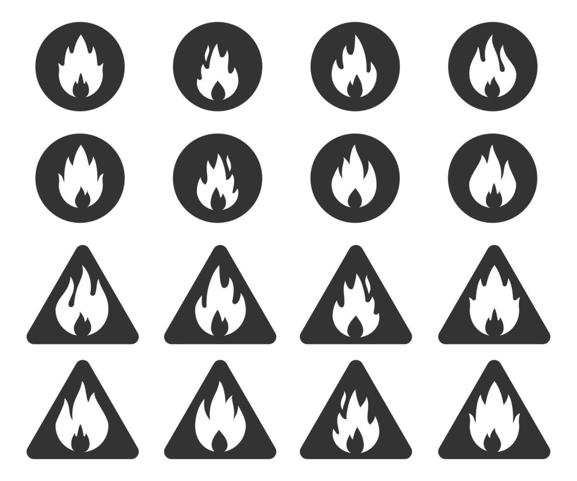 Icon set fire design vector