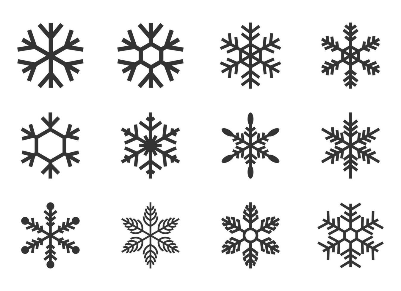 Snow flower design icon set vector