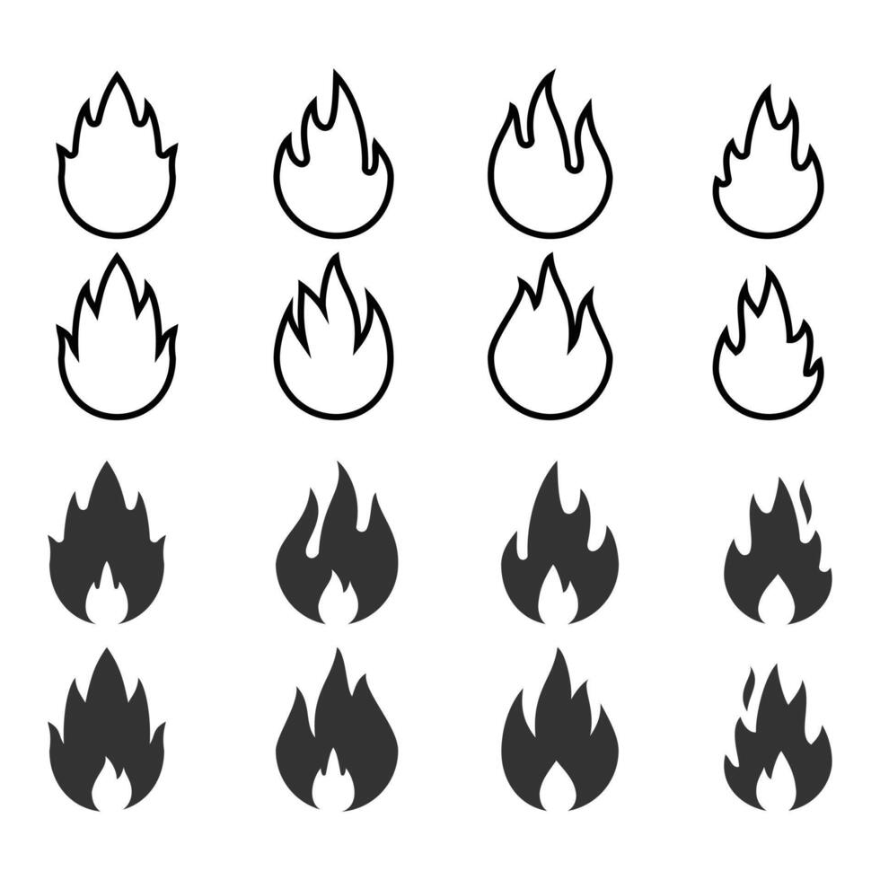 Icon set fire design vector